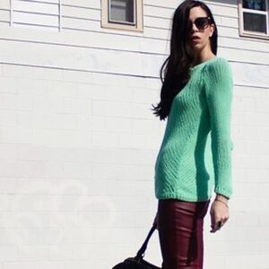 CLUB MONACO Mint Loose Knit Asymmetrical Sweater